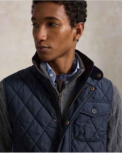 Polo Ralph Lauren Blue The Beaton Quilted Utility Gilet for men
