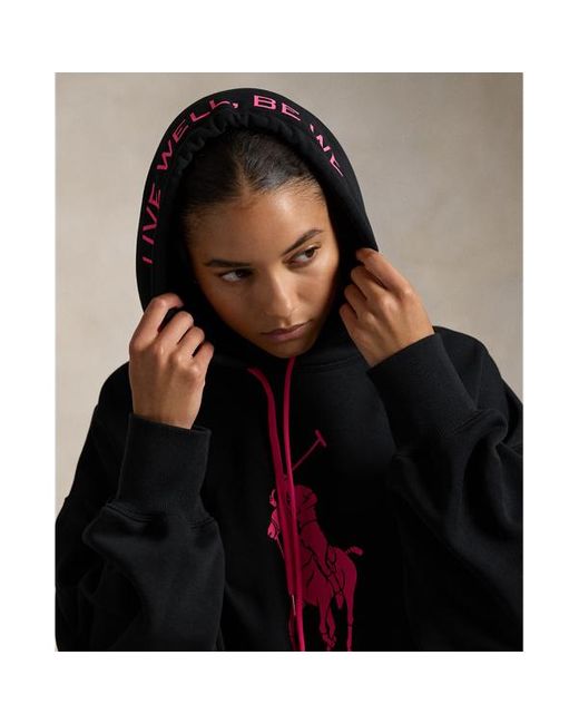Polo Ralph Lauren Pink Pony Fleece Hoodie in Blue Lyst UK