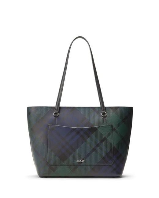 Ralph Lauren Black Watch Plaid Medium Karly Tote Bag