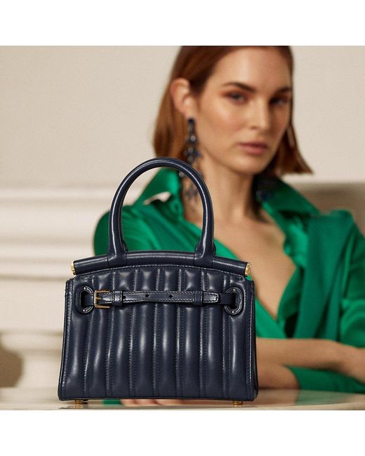 Ralph Lauren Collection Ralph Lauren Quilted Calfskin Mini Rl50 Handbag in Green Lyst