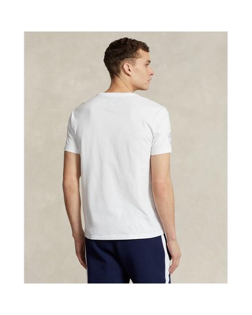 Camiseta Wimbledon Custom Slim Fit Polo Ralph Lauren de hombre de color White