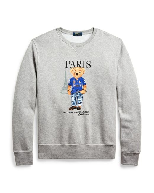 Polo Ralph Lauren Gray Polo Bear - Paris Bear Sweatshirt for men