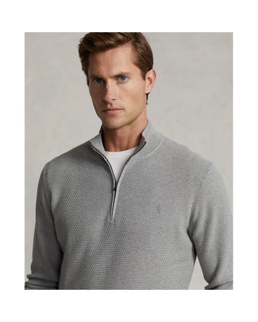 Polo Ralph Lauren Gray Performance Quarter-zip Sweater for men