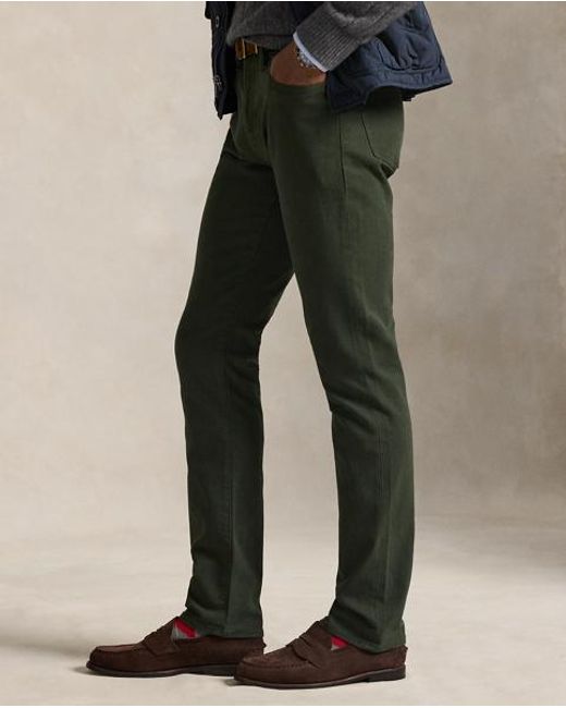 Polo Ralph Lauren Varick Slim Straight Twill Trouser in Green for Men ...