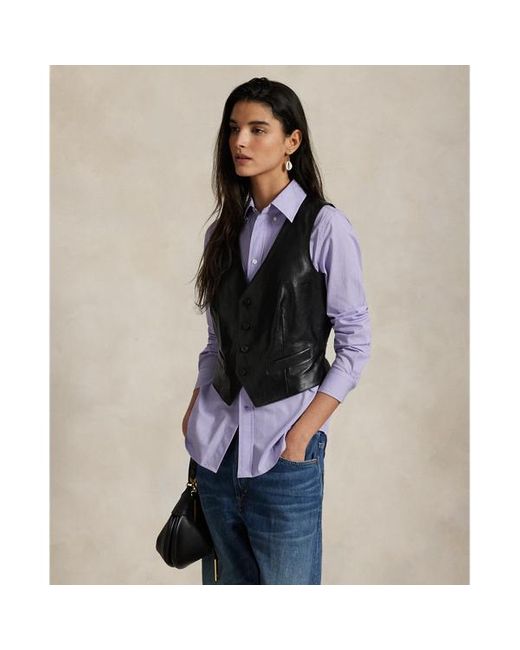 Gilet in pelle di Polo Ralph Lauren in Black