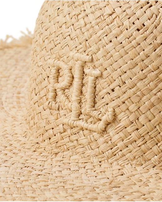Ralph Lauren Natural Logo Raffia Sun Hat