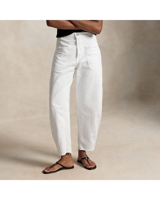 Polo Ralph Lauren White Curved Tapered Jean