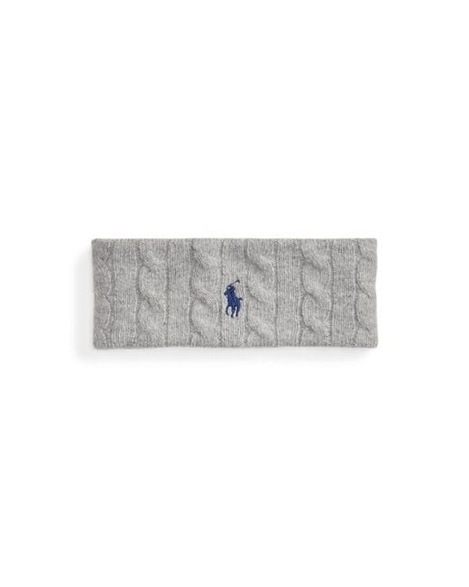Polo Ralph Lauren Gray Cable-Knit Wool-Cashmere Headband