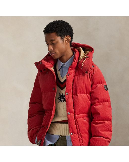 Polo Ralph Lauren Red The Wainwright Corduroy Down Jacket for men