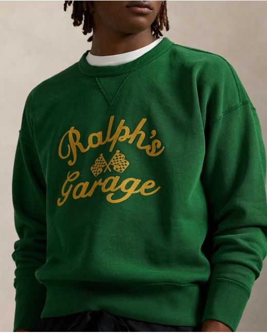 Ralph Lauren Green Vintage Fit Ralph Lauren's Garage Sweatshirt for men