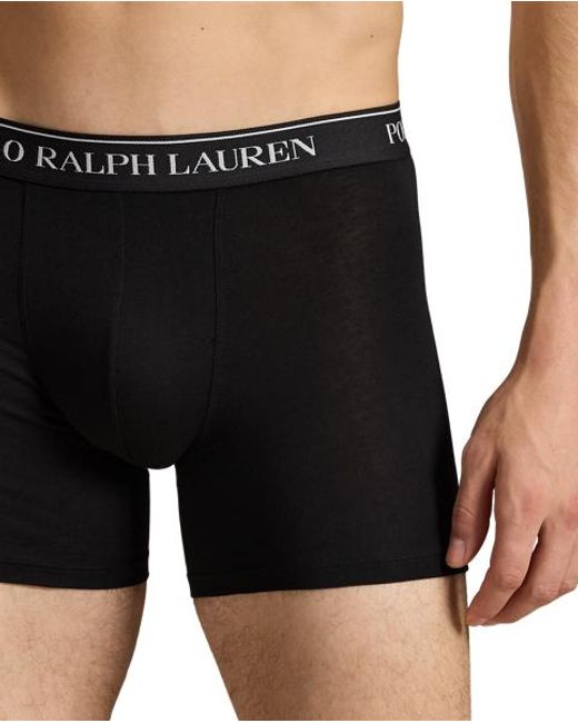 Polo Ralph Lauren Black Stretch Cotton Boxer Brief 3-Pack for men