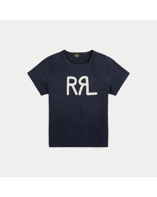 RRL Blue Logo Cotton Jersey T-Shirt