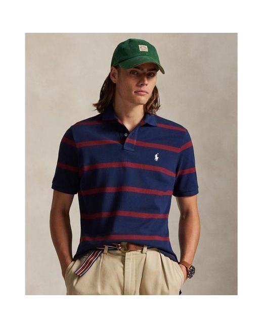 Polo in piqué a righe Classic-Fit di Polo Ralph Lauren in Blue da Uomo