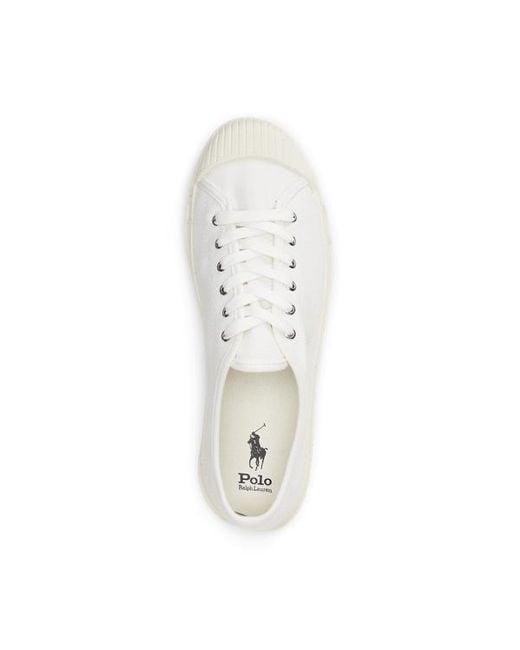 Sneaker cap-toe Essence 100 in tela di Polo Ralph Lauren in White