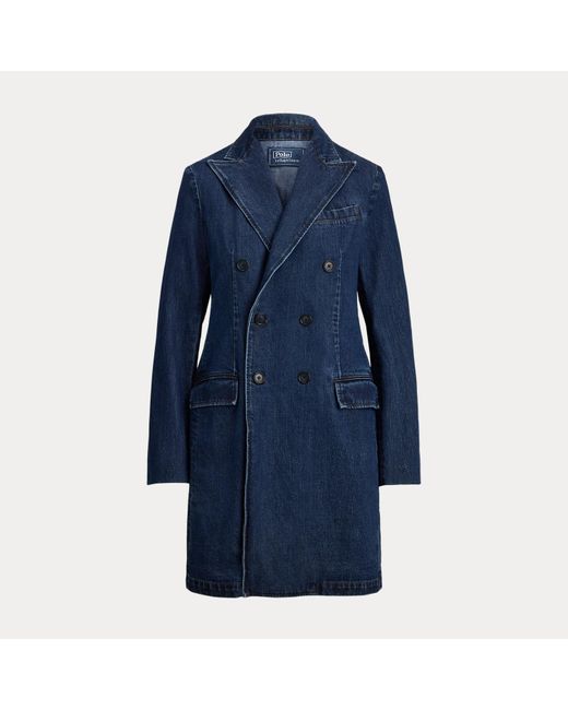Ralph Lauren Blue Zweireihige Jacke Aus Denim
