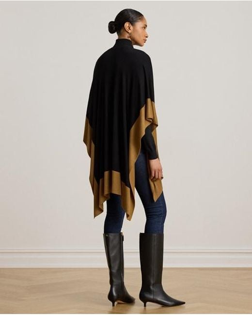 Ralph Lauren Black Two-Tone Ruana