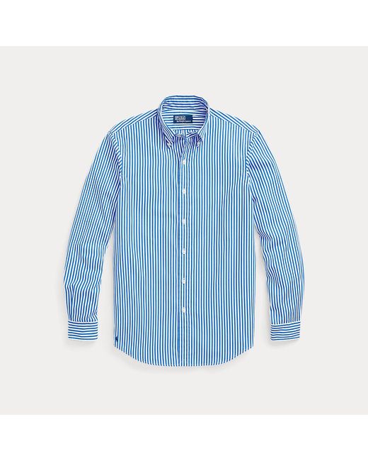 Camisa de popelina Custom Fit con rayas Polo Ralph Lauren de hombre de color Blue