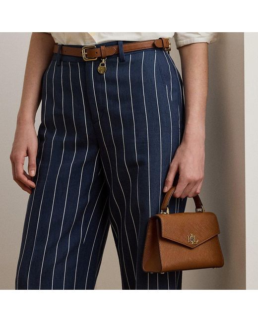 Petite Sacoche Farrah En Cuir Texturé Ralph Lauren en coloris Brown