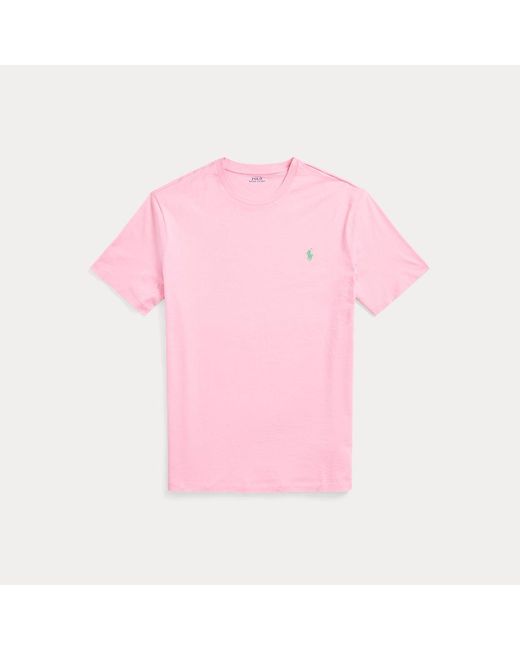 Ralph Lauren Grotere Maten - Jersey T-shirt Met Ronde Hals in het Pink voor heren