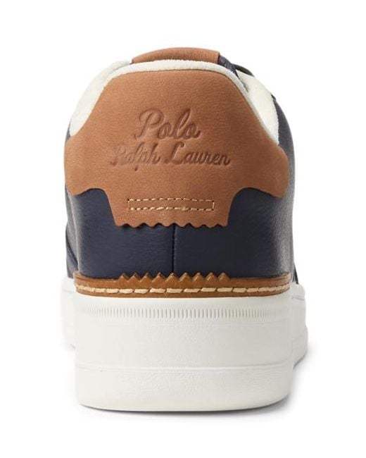 Ralph Lauren Brown Masters Court Leather Trainer for men