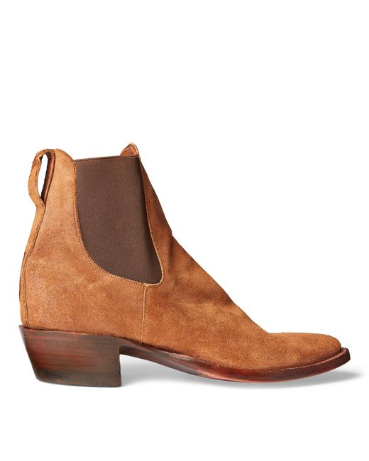 RRL Brown Plainview Suede Chelsea Boot for men
