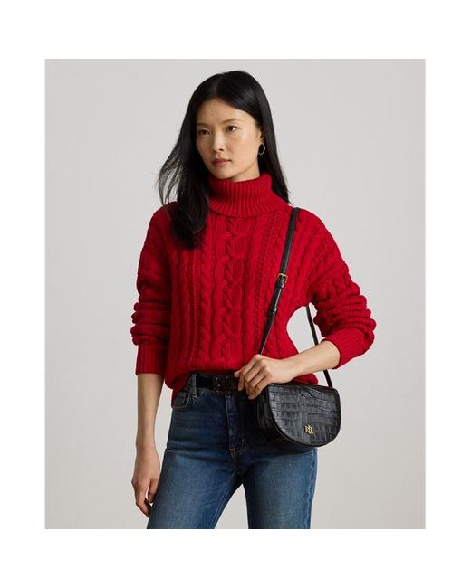 Tracolla Witley media coccodrillo di Ralph Lauren in Black