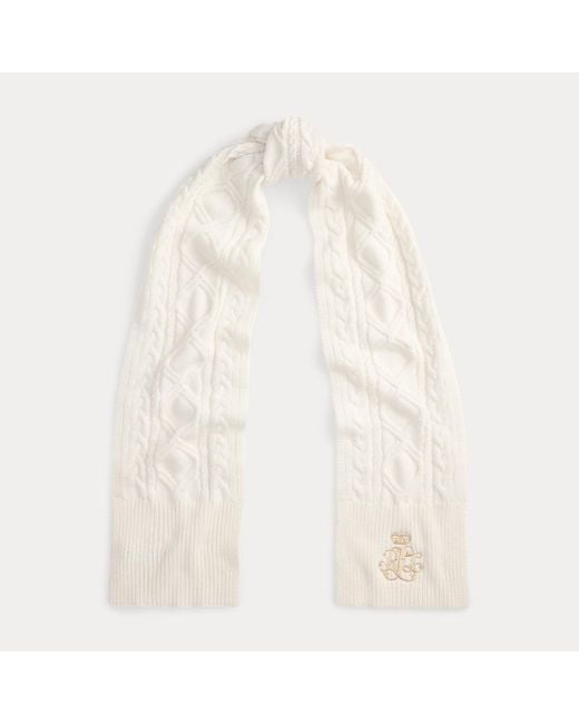 Écharpe Torsadée À Logo Brodé Ralph Lauren en coloris White