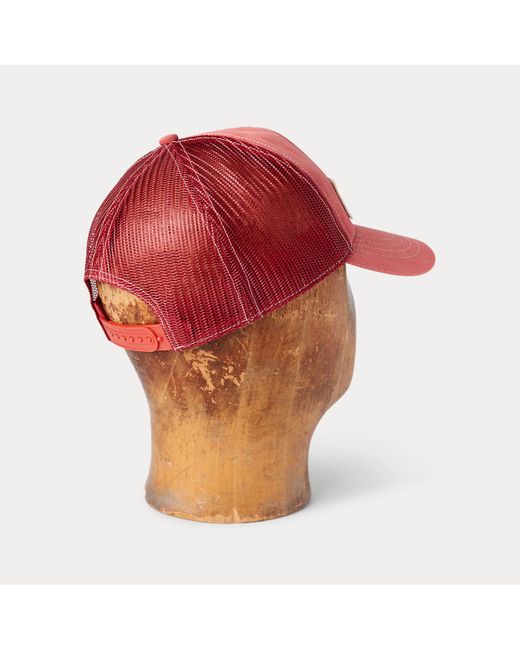 RRL Pink Logo-patch Twill Trucker Cap for men
