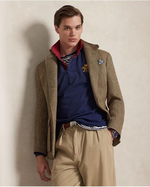 Polo Ralph Lauren Blue Classic Fit Jersey Rugby Shirt for men