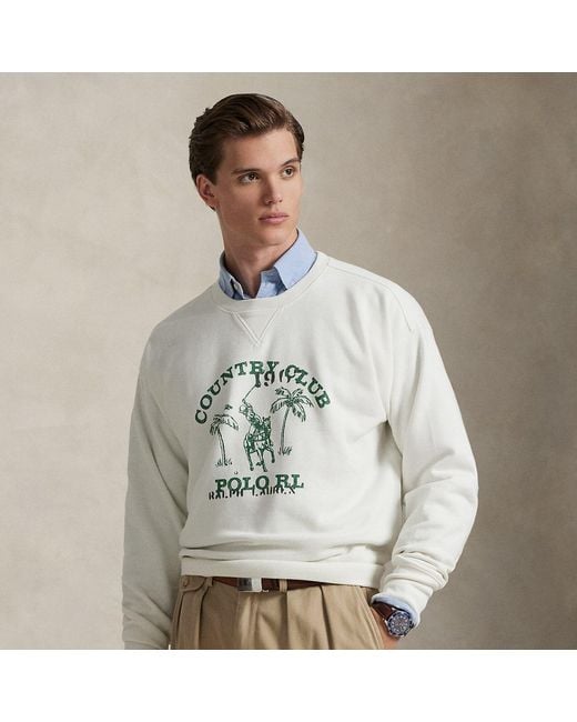 Polo Ralph Lauren Gray Vintage Fit Fleece Graphic Sweatshirt for men
