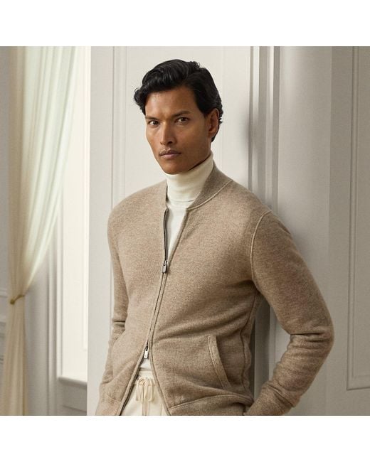 Ralph Lauren Kaschmir-Strickjacke Mit Reißverschluss in Natural für Herren