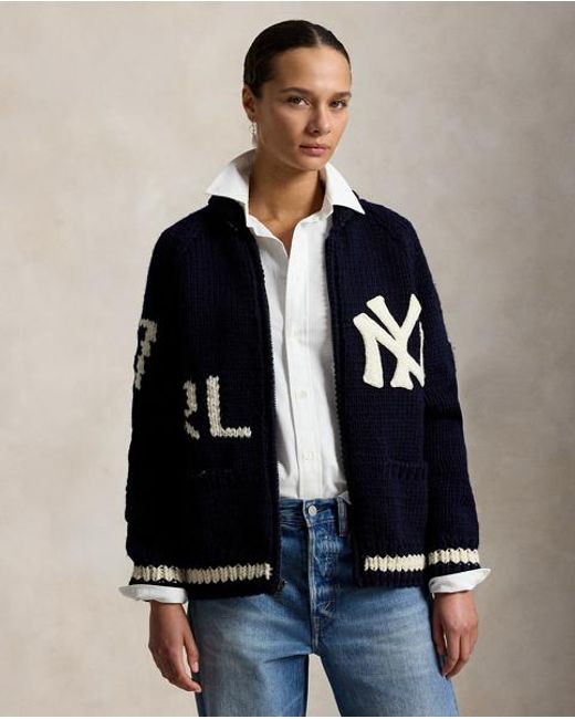 Polo Ralph Lauren Blue Polo Ralph Lauren Lauren Yankees Cardigan for men