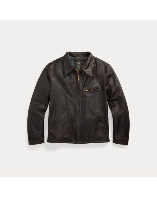 Ralph Lauren Black Leather Jacket for men