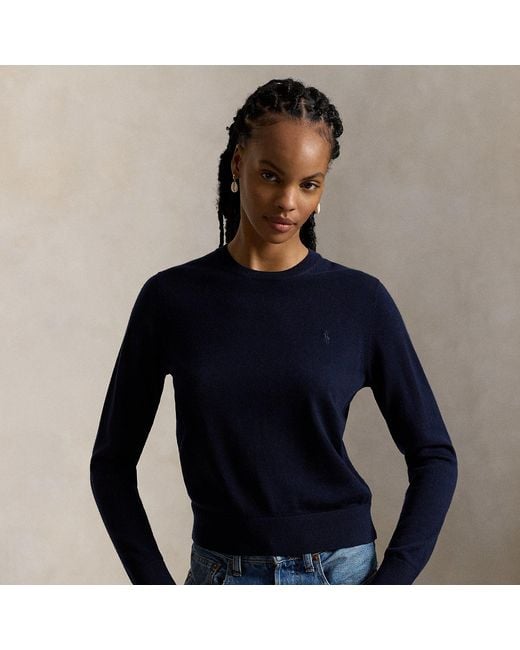 Polo Ralph Lauren Blue Wool Crewneck Jumper
