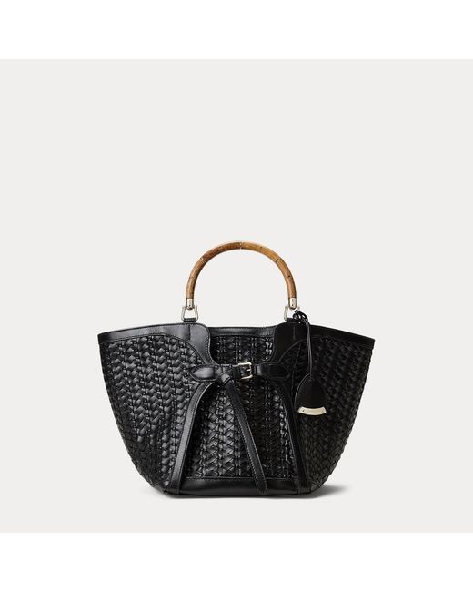 Ralph Lauren Red The Ralph Lauren Braided Leather Tote