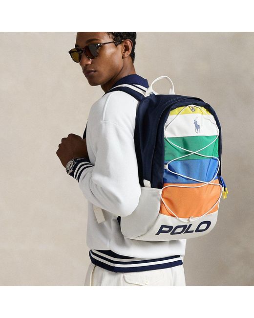 Ralph Lauren Blue Us Open Color-Blocked Backpack for men