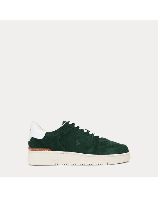 Ralph Lauren Green Masters Court Suede Trainer for men
