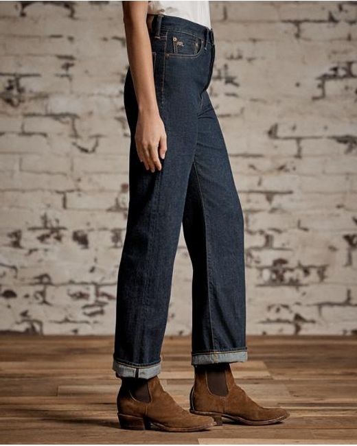 Jeans Rinse De Pernera Recta RRL de color Blue