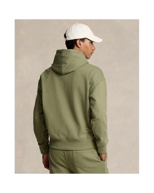 Polo Ralph Lauren Green Relaxed Fit Logo Fleece Hoodie for men