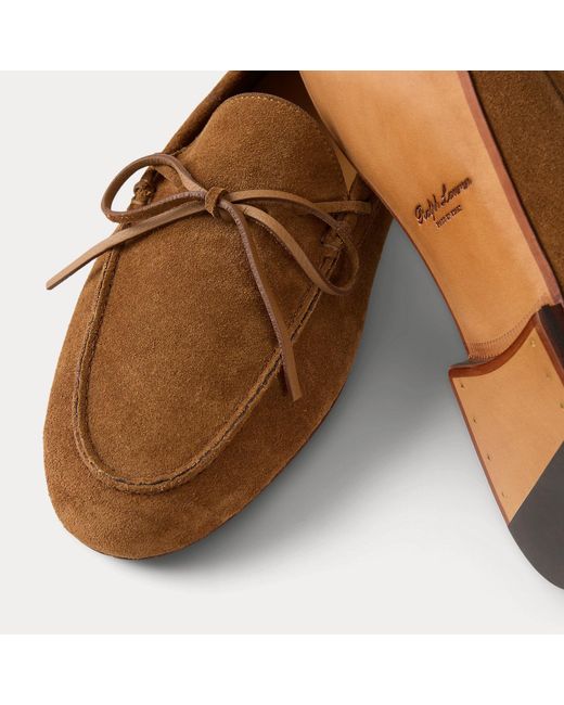 Ralph Lauren Brown Beekman Tassel Calf-Suede Loafer for men