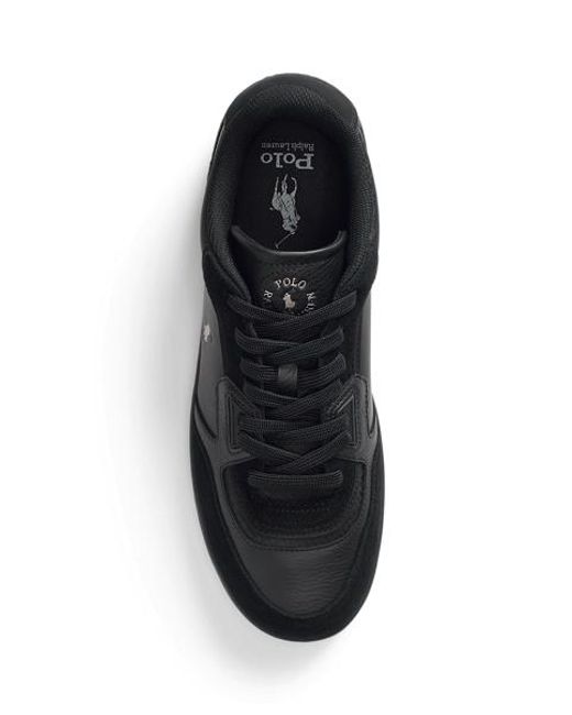 Polo Ralph Lauren Black Open Masters Leather-Suede Trainers for men