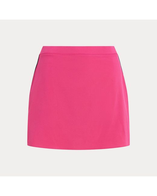 Ralph Lauren Pink Striped-Trim Performance Long Skort