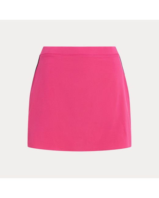 Ralph Lauren Pink Langer Performance-Skort Mit Streifen
