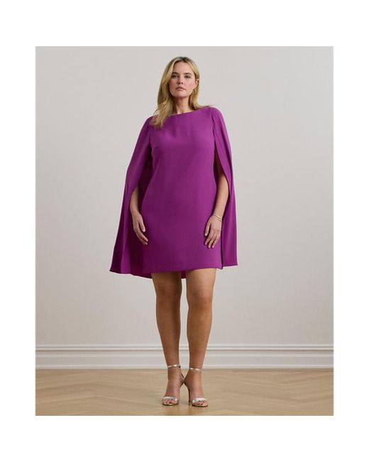 Ralph Lauren Purple Ralph Lauren Cape Georgette Cocktail Dress