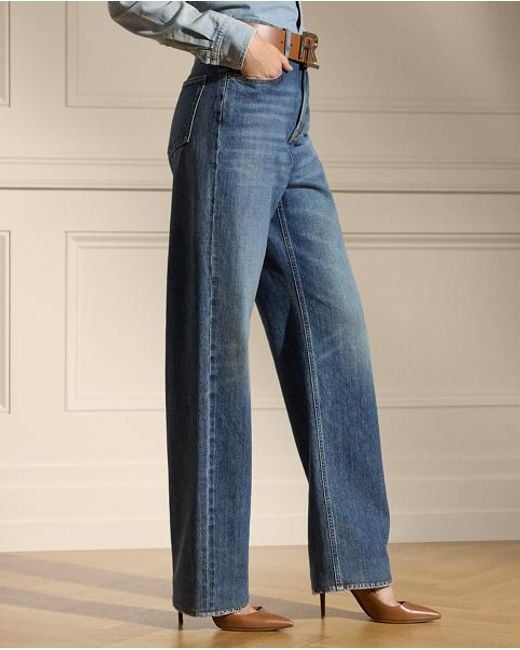 Ralph Lauren Blue Novah High-Rise Wide-Leg Jean