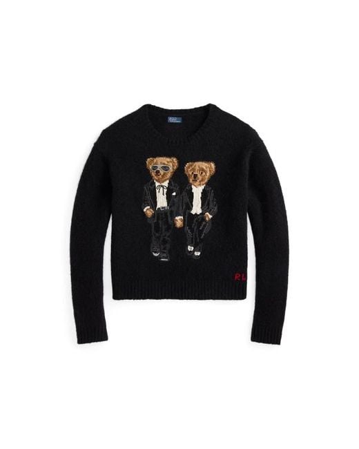 Maglia a girocollo Ralph Lauren & Ricky Bear di Polo Ralph Lauren in Black