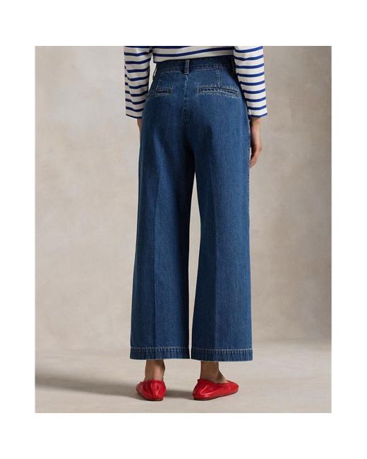 Jeans corti a gamba larga di Polo Ralph Lauren in Blue