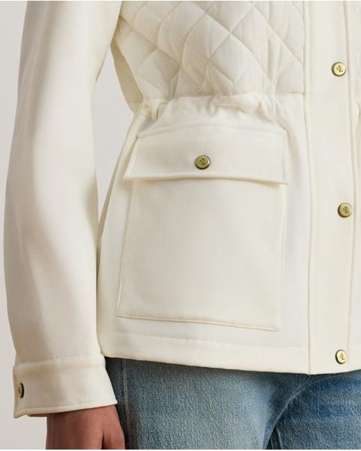 Ralph Lauren Ruitvormig Gestikt Jack Met Kraag in het Natural