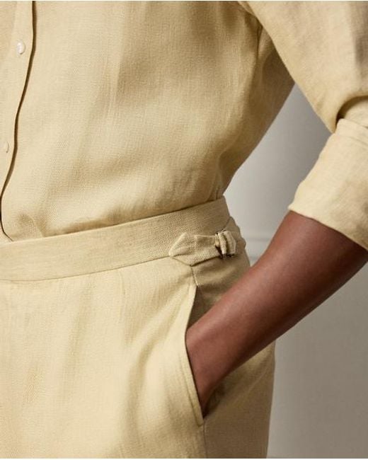 Ralph Lauren Natural Gregory Hand-Tailored Linen Trouser for men