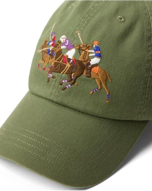 Polo Ralph Lauren Green Triple-Pony Twill Ball Cap for men